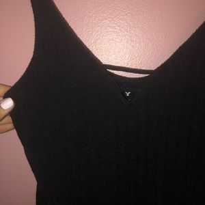 Black ribbed bodysuit
